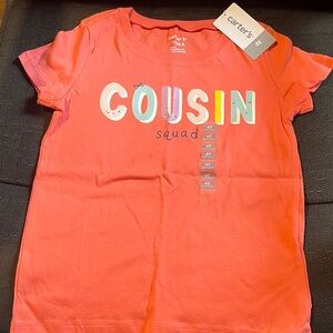 Carter's Bright Coral Cousin Squad Tee